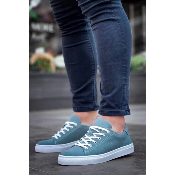 KB-122  Kuback  Bebe Mavi Süet Yüksek Taban Bağcıklı Günlük Erkek Ayakkabı