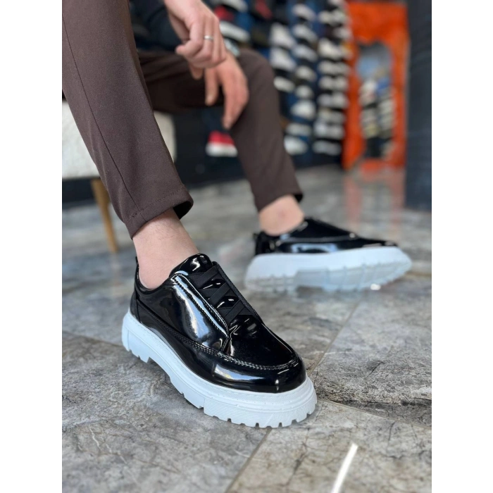 KB-703 Kuback Siyah Rugan Lastikli Günlük Erkek Ayakkabı