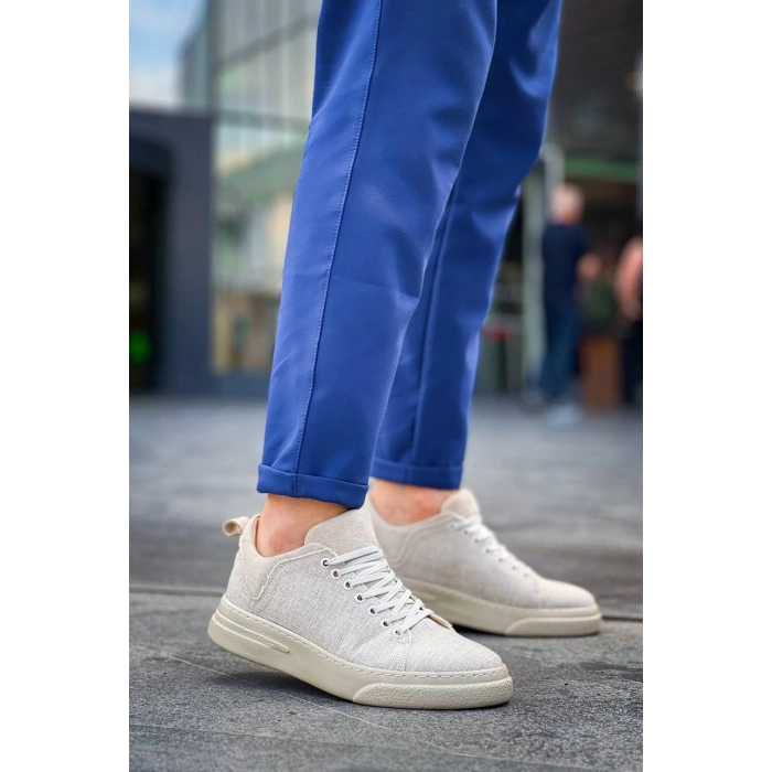 KB-X204 Kuback Bej Keten Bej Yüksek Taban Günlük Erkek Spor Ayakkabı