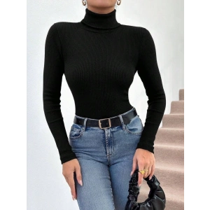 Balıkçı yaka dar kesim kaşkorse kazak siyah w3103