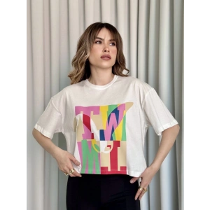 Baskılı crop tişört