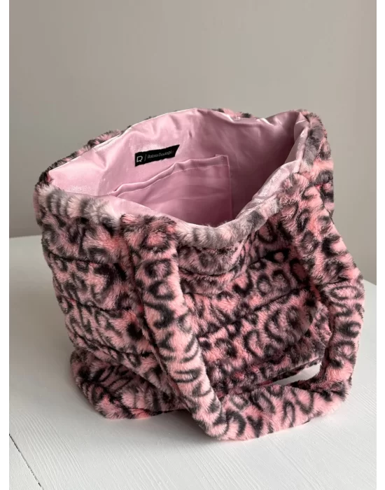 Pembe Leopar Kol Çantası