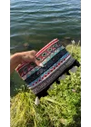 Özel Tasarım Etnik Desen Boncuk İşlemeli Clutch Çanta