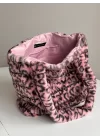 Pembe Leopar Kol Çantası