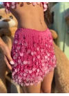 Rills Shine Koleksiyonu /Pul ve Taş İşlemeli etek-Pembe (Pink)