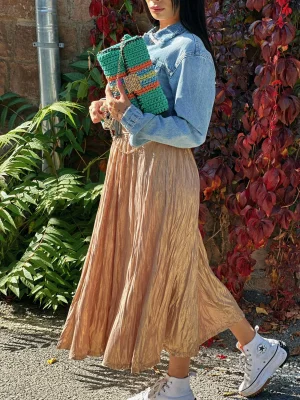 Gold Piliseli Parlak Etek