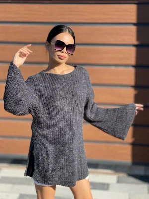 YIRTMAÇLI OVERSİZE ANTRASİT KAZAK