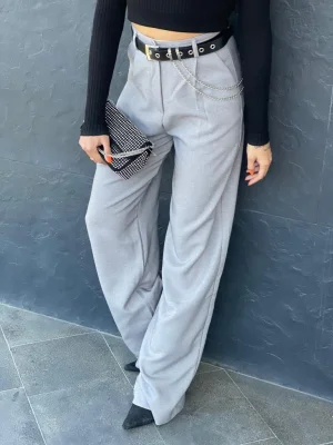 GRİ PALAZZO PANTOLON