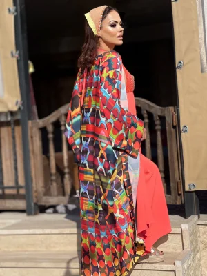 Narçiçeği Desenli Kimono