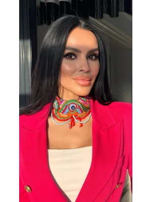 Renkli Kristal Taş Tasarım Boyunluk Kolye