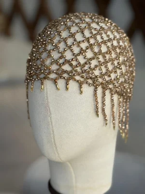 Gold Kristal Taş Örtme Taşlı Bere