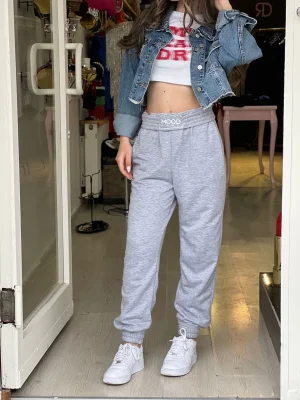 Beli Lastikli Eşofman Gri