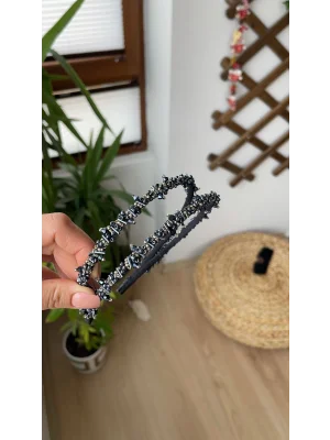 İkili Lacivert Taşlı Tasarım Taç