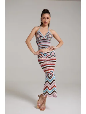 Renkli Örgü 2li Takım