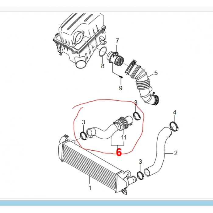 Musso Grand İntercooler-Turbo Hortumu
