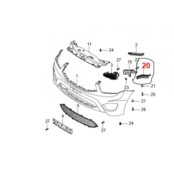 Korando Sports Tampon Braketi Sol