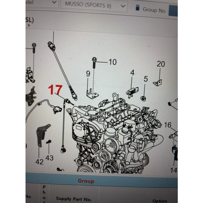 Musso Grand Turbo EGT Sensörü Ön