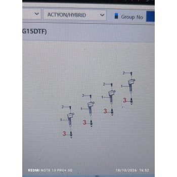 ACTYON HYBRD 1.5 T BUJİ TAKIM