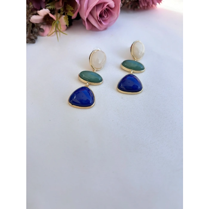 Asimetrik Kesim 3 Renk Küpe