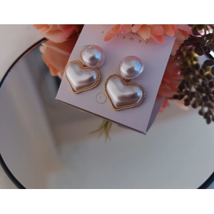 Barok İnci Kalp Küpe