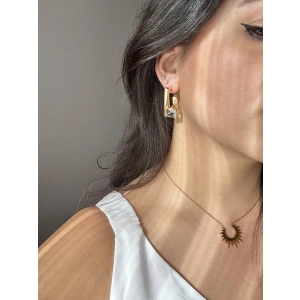 Baget Taşlı Sallantılı Küpe