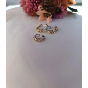 Gold Detaylı XO Halka küpe