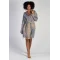 Tonna Navy Blue & Caramel Bathrobe
