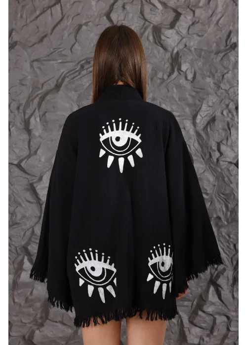 Eye Wooden Printed Black Robe