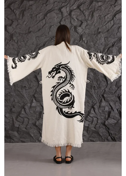 Dragon Wooden Printed Kaftan