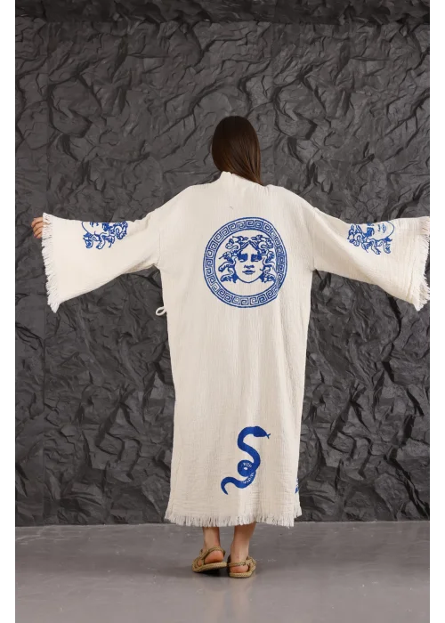 Medusa Wooden Printed Bathrobe