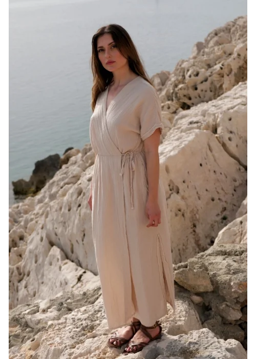 Anvelop Beige Muslin Dress