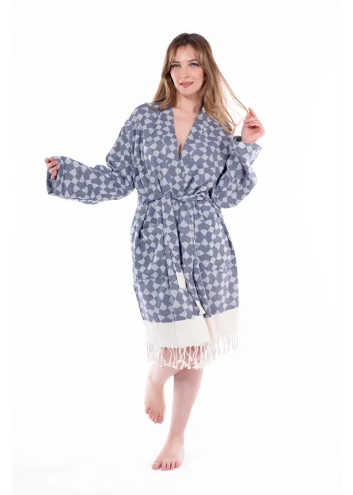 Aphrodithe Navy Blue Bathrobe