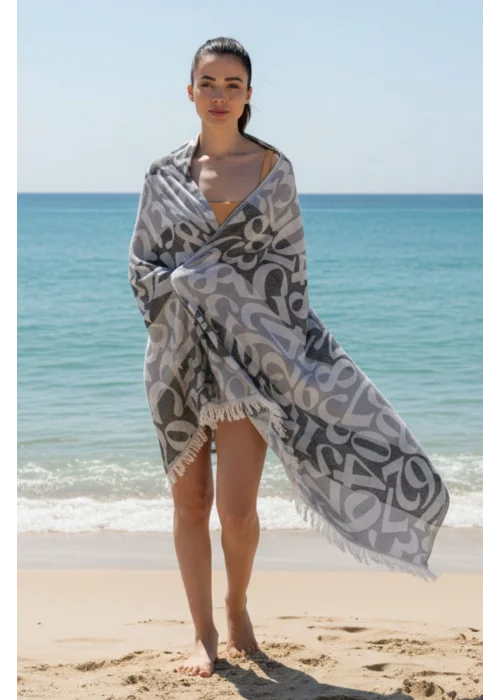 Apollonia Black & Grey Peshtemal