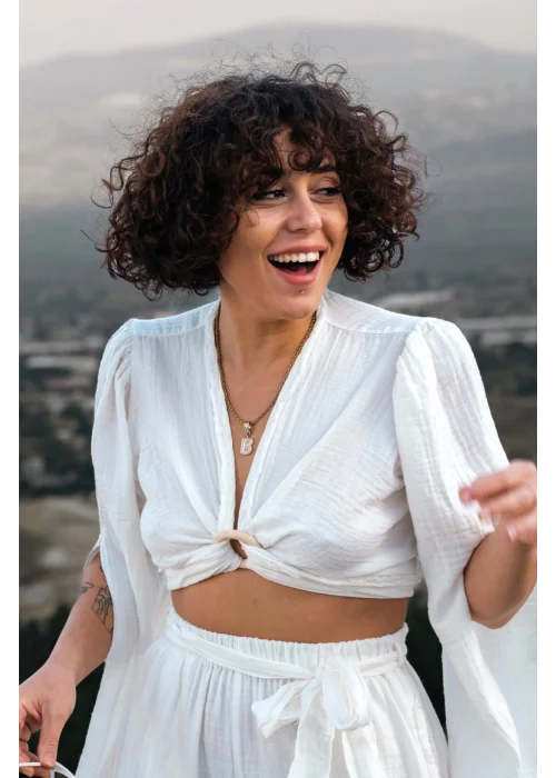 Aya White Muslin Blouse