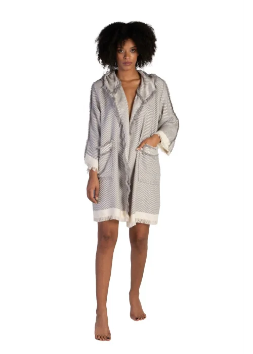 Chevron Grey Bathrobe