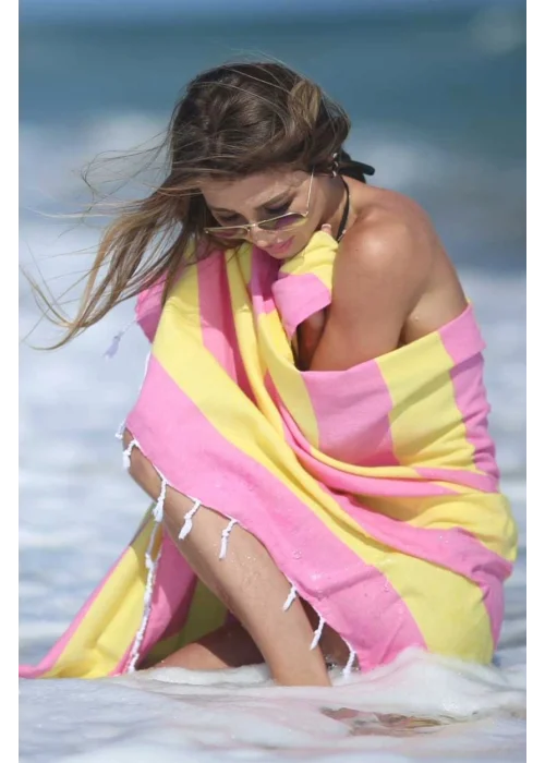 Clotho Pink & Yellow Peshtemal