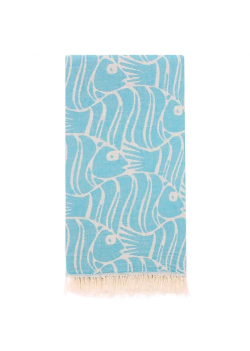 D. Fish Turquoise Peshtemal