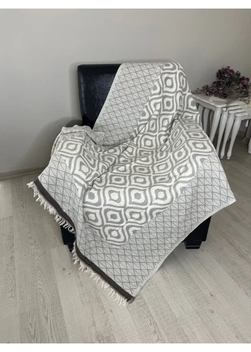 Drop Throw - Grey & Brown