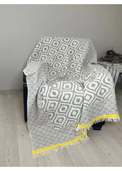 Drop Throw - Grey & Yellow