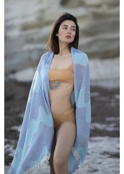 Halikarnassos Royal Blue & Turquoise Peshtemal