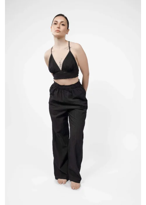 Ateiler Chaputs Linen Lira Black Pants One-Size