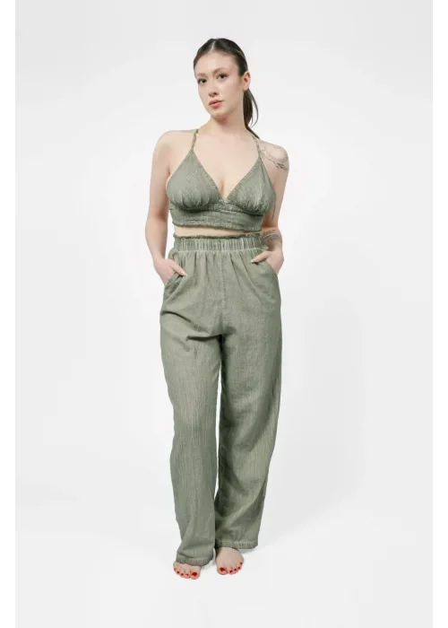 Atelier Chaputs Linen Luna Green Bustier One-Size