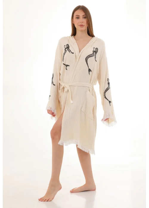 Mermaid Wooden Stamp Bathrobe