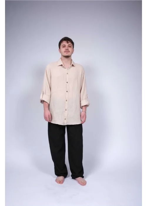 Atelier Chaputs 100% Cotton Muslin Orge Beige Shirt One-Size