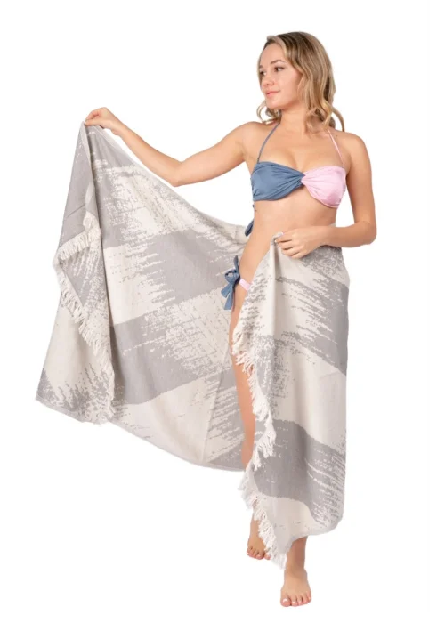 Perge Grey Peshtemal (Double Face)