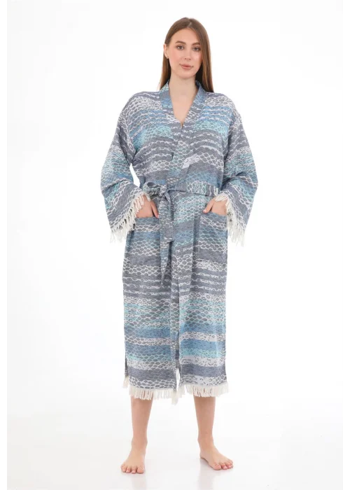 Pica Blue & Grey Bathrobe