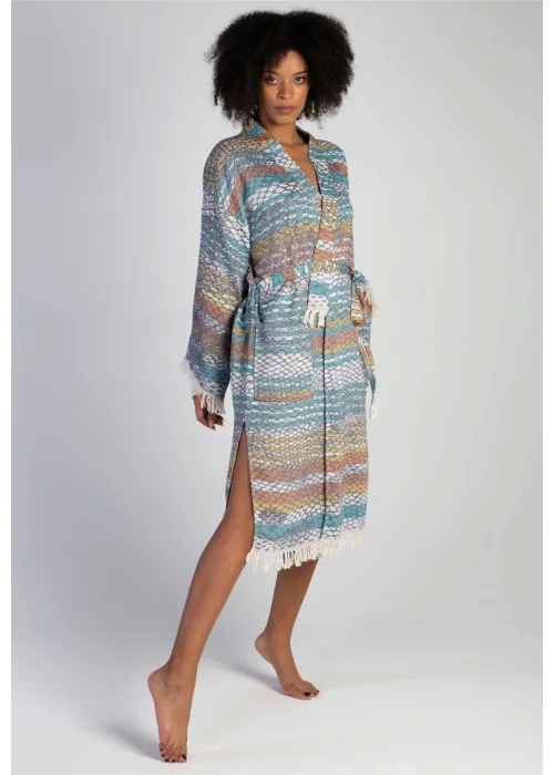 Pica Blue & Yellow Bathrobe