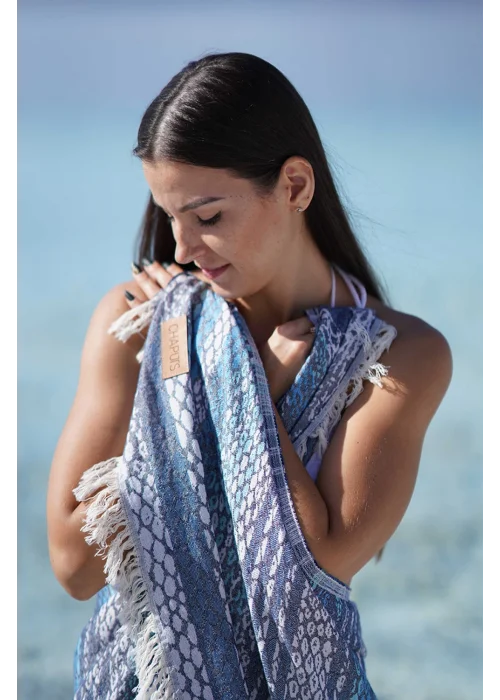 Pica Navy Blue & Grey Peshtemal