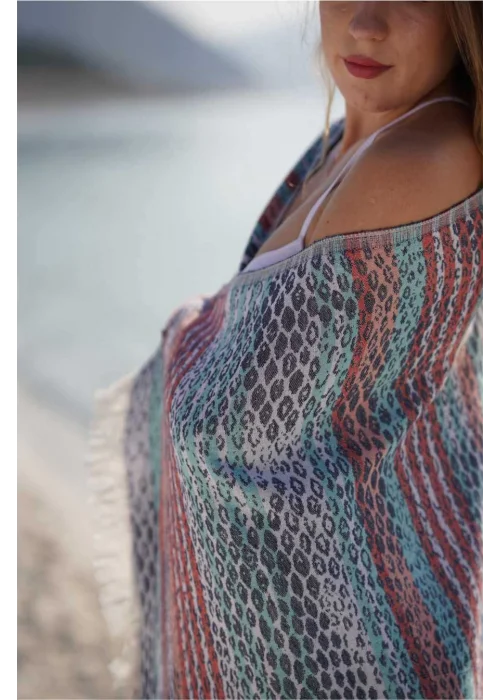 Pica Navy Blue & Red Peshtemal