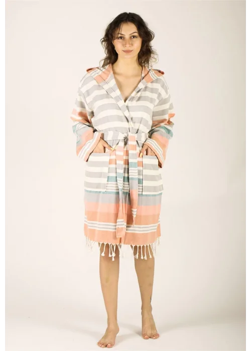 Trivia Grey & Terra Bathrobe